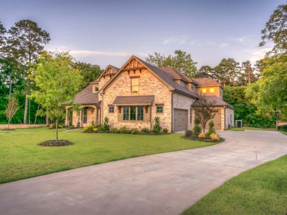 Texas Home with long driveway with trees